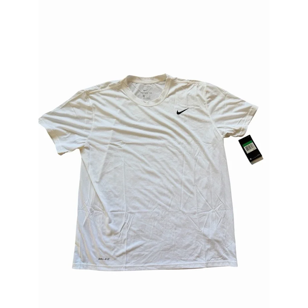 NWT Nike The Nike Tee Shirt Mens XL White Training Short Sleeve Dri Fit - Picture 1 of 5